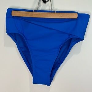 APT.9 High Waisted Bikini Bottoms Cross Over Royal Blue Small Vacay Beach Summer